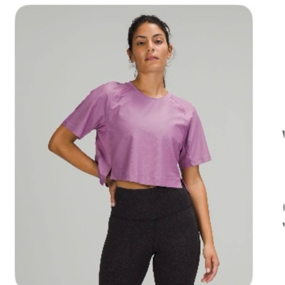 Womens Lululemon wisteria purple crop top